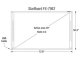 Starboard - Touch Sensitive Interactive Whiteboard FX-79E2, 79" Diagonal