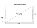 Starboard - Touch Sensitive Interactive Whiteboard FX-89WE2, 89" Diagonal