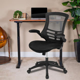 Regent Manor 48"W x 24"D Mahogany Electric Height Adjustable Standing Desk with Black Mesh Swivel Ergonomic Task Office Chair