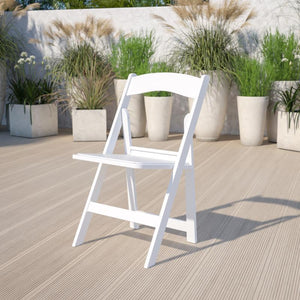 Hercules™ Folding Chair - White Resin – 1000LB Weight Capacity - Comfortable Event Chair - Light Weight Folding Chair